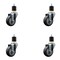 Service Caster 3.5'' Thermoplastic Rubber Wheel Swivel 1-7/8'' Expanding Stem Caster Set, 4PK SCC-EX20S3514-TPRB-178-4 - alternate 1